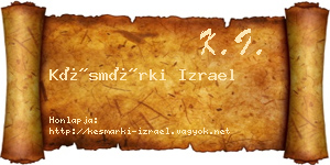 Késmárki Izrael névjegykártya